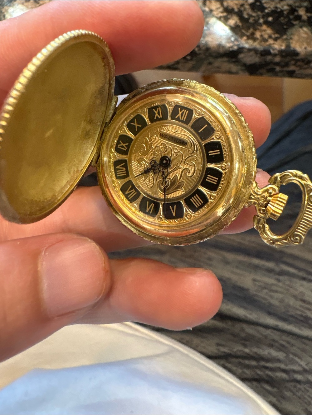 Waltham Gold tone Pocket Watch with Roman Numerals - Classic small